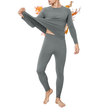 INNERSY Men's Thermal Underwear Set Warm Long Johns Winter Base Layer(XL,Gray)