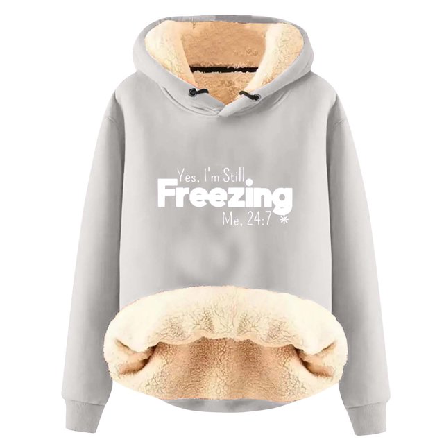 Birdeem Sweat à Capuche d'Hiver Chaud en Peluche pour Femmes Manches Longues