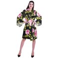 thumbnail image 2 of Moomaya Peignoirs Imprimés pour Femmes à Manches Kimono en Satin Soyeux pour la Préparation, Peignoir de Mariée, Couvre-Maillot, 2 of 7