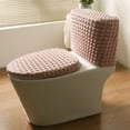 thumbnail image 1 of New Release,Split Toilet Cover, Elastic Fabric Cover for High Tank Models, All-Season Universal Household Toilet Cover, | 100%Polyester, Pink-101 $BS$3, 1 of 9