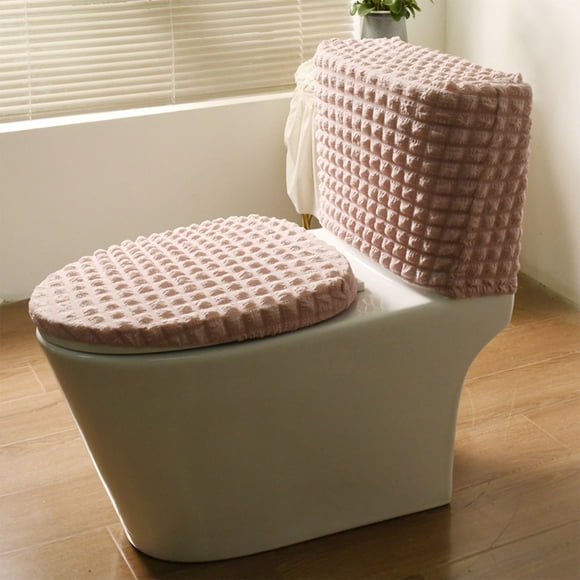 Housse de Siège de Toilette Fendue en Tissu Élastique pour Toilettes à Réservoir Haut Standard, Usage Toutes Saisons