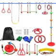 thumbnail image 1 of Kids Climbing Obstacle Kit Children Line Hanging Obstacle Course Outdoor Playset Swing Accessories, 1 of 7