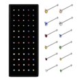 thumbnail image 1 of 60Pcs Stainless Steel Nose Studs Rings Nose Piercing Studs Piercing Studs Nose Studs Piercing Pin Rhinestones Nose Piercing Studs Body Jewelry 1.8mm, 1 of 9