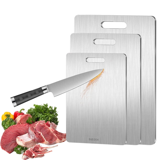 Birdeem Cutting Boards for Kitchen,Meat Cutting Board,New Titanium Cutting Board Titanium Cutting Boards for Kitchen 1 Pack Double-Sided Food-Grade Titanium Cutting Board for Cutting Meats
