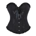 thumbnail image 1 of Haut Corset à Volants pour Femmes, Gaine Florale, Bustier à Armatures, Shapewear, Overbust, Fête, Corsets Push-Up pour Robe, Noir, TTG, 1 of 7