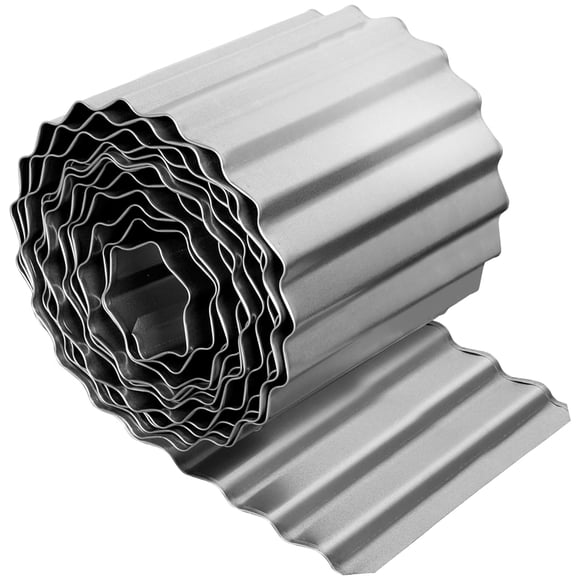 Metal Garden Edging – Corrugated 8"x20Ft Galvanized Steel – Flexible & Rustproof – Easy DIY – Flower Beds, Raised Beds, Lawns, Walkways, Driveways & Trees – Silver