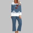 thumbnail image 2 of Pisexur Pyjamas de Noël pour Femmes Ensemble Deux Pièces Tendance Vacances Imprimé Verre de Vin Rouge Pjs Décontractés Manches Longues Col Rond Hauts Pantalons de Pyjama Vêtements de Nuit, 2 of 4