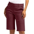 thumbnail image 1 of Liquidation d'Économies d'Été 2025! Shorts pour Femmes Shorts en Sergé Extensible Grande Taille Taille Fine à Enfiler Shorts de Randonnée Réguliers d'Été Décontractés avec Poches, 1 of 8