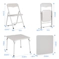 thumbnail image 3 of Bingirl Foldable Table with 2 Upholstered Chairs and Cushioned Seats - Beige, 3 of 8