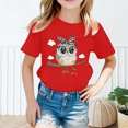 thumbnail image 2 of T-shirts Filles Imprimés Mignons Col Rond Manches Courtes Tee Été Mode Ample Vêtements Petites Filles Rouge 6-8 Ans, 2 of 4