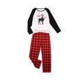 thumbnail image 3 of FOCUSNORM Christmas Reindeer Raglan Tops and Plaid Trousers Parent-child Pajamas, 3 of 9