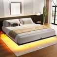 thumbnail image 1 of KOUSEI Floating Bed Frame King Size with LED Lights and Charging Station Modern Metal Platform No Box Spring Required，Black, 1 of 5