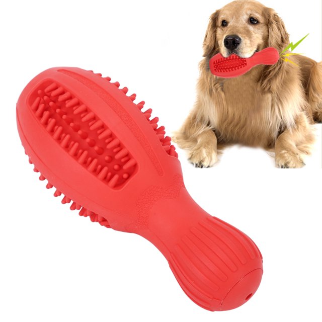Puppy Teeth Cleaning Toy, Dog Food Dispensing Toy Boredom Relief Interactive Rubber Bowling Shape For Yard
