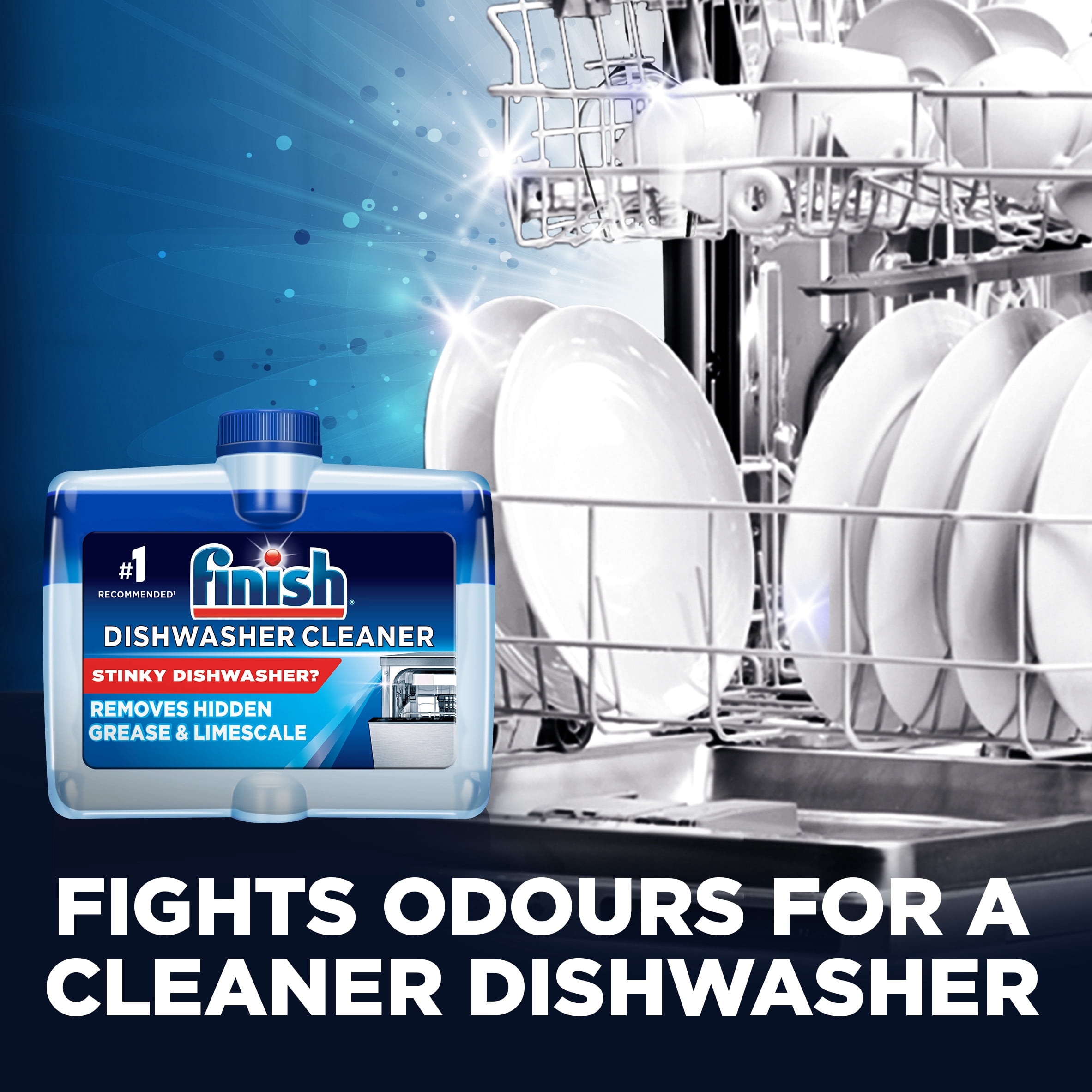 Finish Dual Action Dishwasher Cleaner, Original, Fight Grease & Limescale, 250 mL