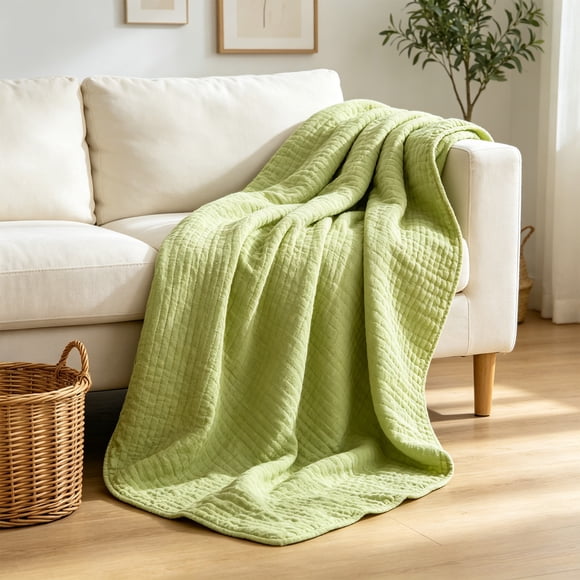Usloyux Summer Multi-Layered Cotton Gauze Quilt Cover, Soft Breathable Nap Blanket for AdultsKids, Lightweight Air-Conditioned Bed Sheet for Living Room Bedroom Office, Cooling Sleep Cover for Hot