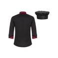 thumbnail image 2 of Aislor Unisex Chef Coat Men's Long Sleeve Chef Jacket with Chef Hat Restaurant Kitchen Cooking Chef Top Uniform Black XXL, 2 of 7