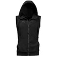thumbnail image 2 of INSPIRE CHIC Men's Kangaroo Pocket Zip Up Drawstring Hoodie Vest, 2 of 7