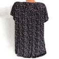 thumbnail image 4 of Blouse à Manches Courtes à Col en V Imprimé pour Femmes Grande Taille, Chandail à Enfiler, Hauts Chemise, Été, Hauts Amples Grande Taille pour Femmes en Solde, 4 of 6