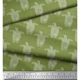 thumbnail image 2 of Soimoi Crepe Silk Fabric Turtle Block Printed Craft Fabric by The Yard 42 Inch Wide, 2 of 3