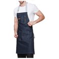 thumbnail image 1 of DAMAIE Denim Apron With Pockets For Men And Women, Chef, Kitchen, Restaurant, Bbq, Grill, Baking, Coffee Shop And Studio, 1 of 7