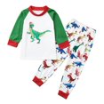 thumbnail image 1 of Tenue d'Intérieur Imprimé Dinosaure Parent-Enfant Col à Manches Longues Ensemble Robe Parents et Enfants, 1 of 5
