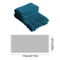 thumbnail image 3 of Meitianfacai Fringe Trim Throw Blanket with Simple Design, Lightweight Air Conditioning Blanket for Sofa, Bed and Nap Use in Soft Breathable Fabric (Blue), 3 of 6