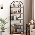 thumbnail image 2 of GloryStar Arched Bookshelf 5 Tier Bookcase Display Racks Tall Bookshelves Modern Storage Rack Shelf Large Wood Book Shelf for Bedroom, Living Room, Home Office, 2 of 7