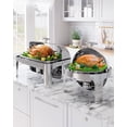 thumbnail image 3 of Ensemble de Buffet à Réchaud 6 Qt, Serveur de Buffet à Dessus Roulé en Acier Inoxydable, Réchaud Commercial pour Traiteur (Poêle Format Double), 3 of 7