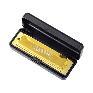 Milaget Harmonica 10 Trous Aides Pédagogiques pour Enfants Éducation Précoce Portable Musical Or