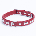 thumbnail image 1 of ROTTERDAM BONES Leather Dog Collar Single- Row Bones, 1 of 3