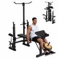 thumbnail image 2 of Ensemble Banc de Musculation et Banc – Banc d'Entraînement Pliable et Ajustable avec Extension des Jambes, Coussin de Courbure Preacher et Support pour Barre, Capacité de 900 Lb pour l'Entraînement de Force à la Maison, 2 of 7