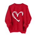 thumbnail image 2 of TIMIFIS Chandails à Col Rond pour Femmes Mode Mignon Imprimé Amour Manches Longues Chandail Décontracté Cœur Chandail Chemises Tenue Valentines Day Femmes - Printemps/été, 2 of 4