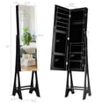 thumbnail image 2 of Costway LED Jewelry Cabinet Armoire Organizer Mirrored Standing w/ Bevel Edge Mirror, 2 of 10