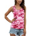 thumbnail image 2 of MAWCLOS Débardeurs pour Femmes Camouflage Gilet Sans Manches T-Shirts Basiques Tenue Quotidienne Blouse à Col Rond Rose TTG, 2 of 6
