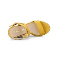 thumbnail image 4 of BLISSFUL STEP Chaussures pour Femmes Sandales Espadrilles à Talon Compensé Slingback à Brides Croisées Jaune 9, 4 of 7