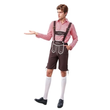 DuoJiaJ German Bavarian Traditional Oktoberfest Performance Lederhosen Shirt Set For Beer Festival Party Performance Cosplay Outfit