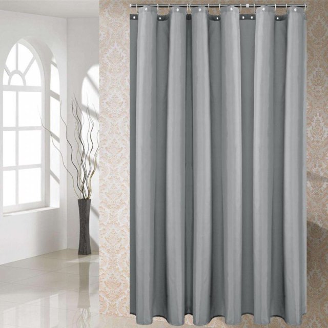 Tissu Polyester Rideau de Douche de Qualité Hôtel Lavable en Machine Rideau de Douche Imperméable avec Crochets