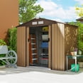 thumbnail image 2 of 7' x 4' Garden Storage Shed w/ Foundation Kit and Double Doors Yellow, 2 of 10