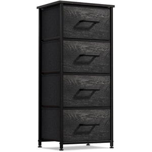 Sorbus Dresser avec 4 Faux tiroirs en bois - Tour de l'organisateur d'unité de stockage pour vêtements - Chambre à coucher, Hallway, Salle de séjour, & Meubles de la poitrine de dortoir - Cadre en acier, plateau en bois, bacs en tissu facile à tirer