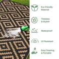 thumbnail image 3 of DEORAB Tapis d'Extérieur Réversible 2,4 X 3 m, Tapis de Terrasse Imperméable en Plastique, en Liquidation, Idéal pour Terrasse, Camping, VR, Patio, Noir et Brun, 3 of 5