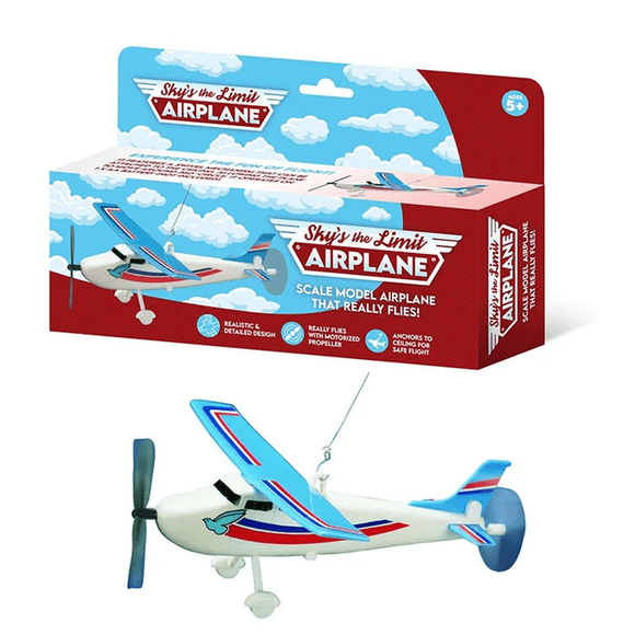 Sky's The Limit Airplane on a String – Realistic Scale Model with Motorized Propeller, Safe Indoor Flight, Dynamic Motion, Perfect for Aviation Enthusiasts, Kids, Decor & Gifts | Battery Operated Toy