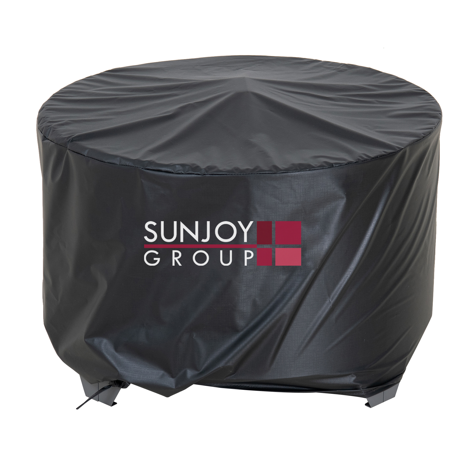Sunjoy Outdoor 26in. Round Fire Pit,Wood Burning Fire Pit With PVC Cover ,Grey