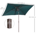 thumbnail image 3 of Outsunny Parasol de Patio Parasol de Jardin de Marché avec Manivelle Vert Foncé, 3 of 10