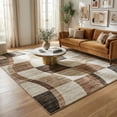 thumbnail image 1 of Rug Branch Eclipse Abstract Checkered Indoor Area Rug, Brown Beige, Abstract - Living Room, Bedroom, Dining Room, and Office, 1 of 6