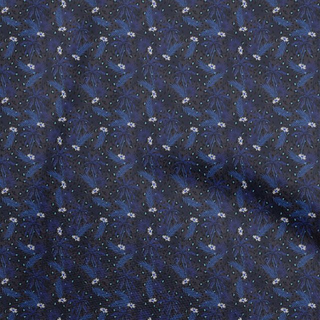 oneOone Rayon Medium Blue Fabric Tropical Sewing Craft Projects Fabric Prints By Yard 56 Inch Wide