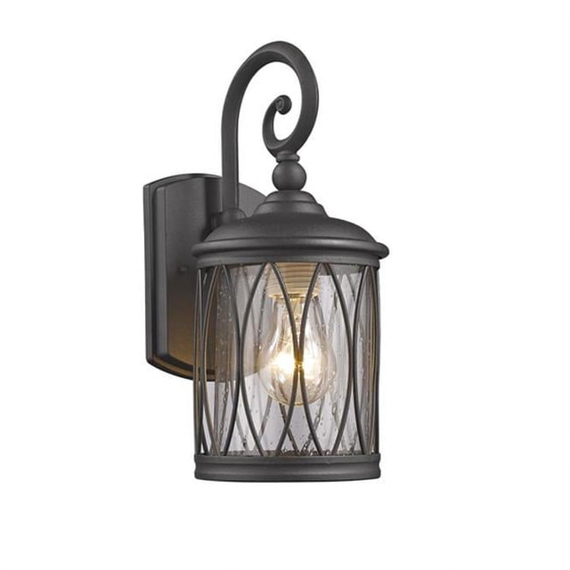 Chloe CH22044BK13-OD1 13 Po. Éclairage Dinadan Transitionnel 1 Lumière Noire Applique Murale Extérieure - Noir Texturé