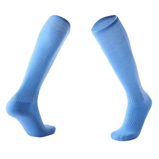 BYHONG Socks for Women Adult Soccer Socks Solid Color Simple Long Comfortable Breathable Non Running Socks Womens Light Blue One Size