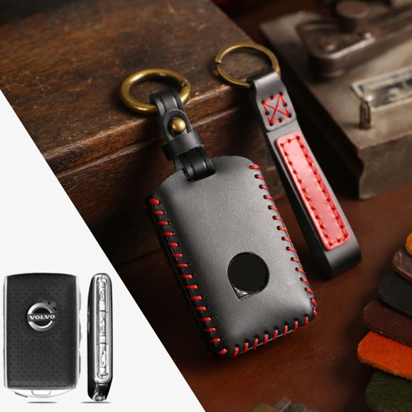 Étui Protecteur de Clé de Voiture pour Volvo S90 XC90 XC60 S60, Étui de Clé de Voiture, Housse de Clé en Cuir Fait Main