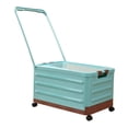 thumbnail image 3 of jifeng Storage Bin with Wheels and Handle Rolling Crate Foldable Closet Organizer with Blue, 3 of 9