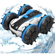 Amphibious Car Remote Control Car for Kids Waterproof 2.4Ghz Stunt RC Car Boat with 360° Rotation and Flip RC Truck Off-Road Rock Crawler Gifts Blue